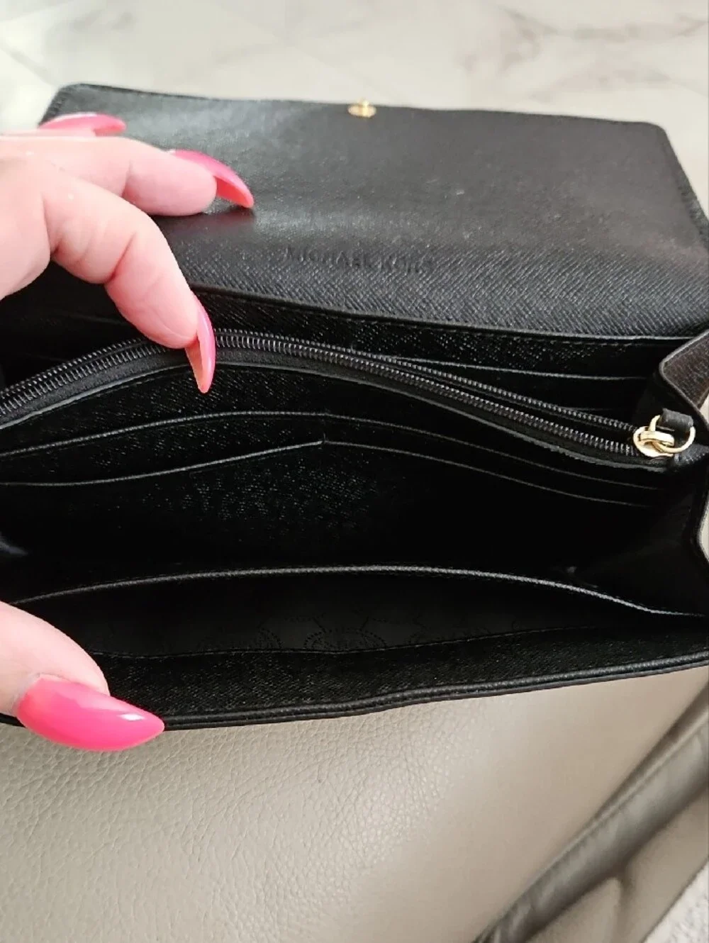 Michael Kors Black Leather Logo Wallet